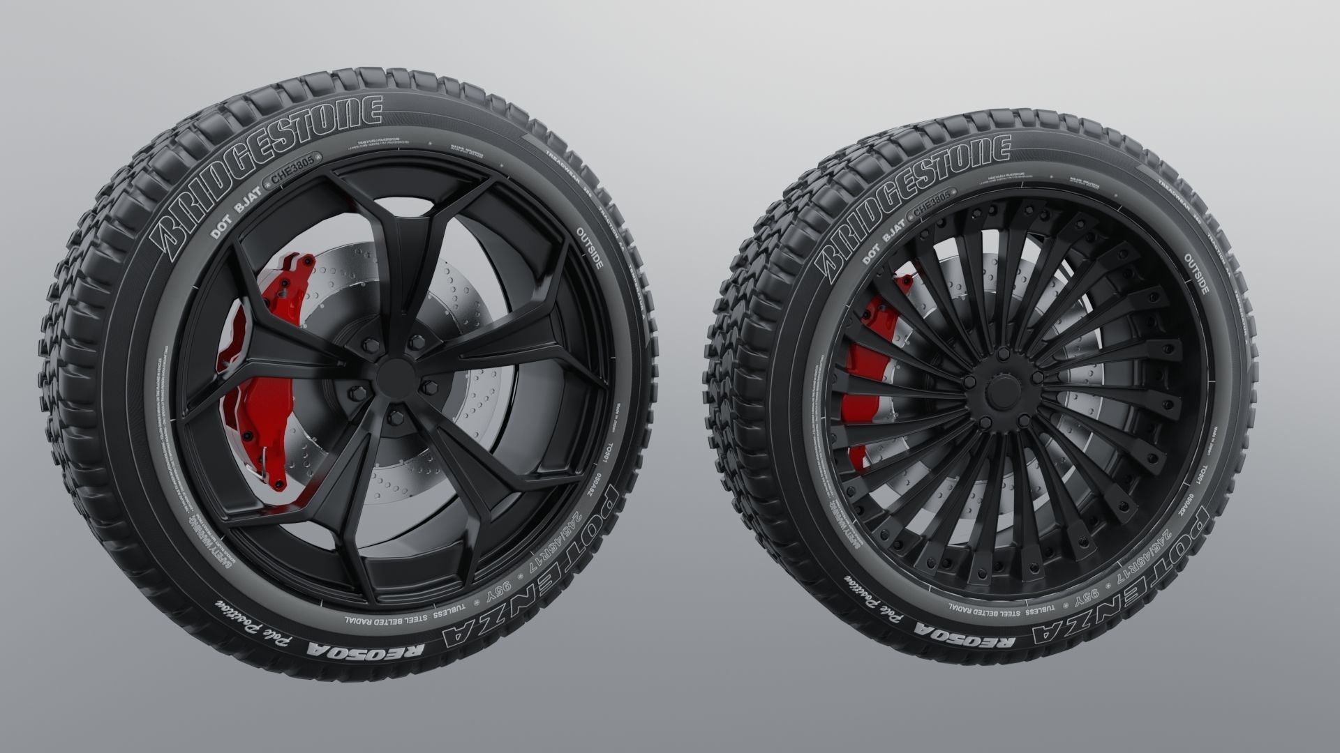 Modern sport car lowpoly 3d rims Low-poly 3D model_7