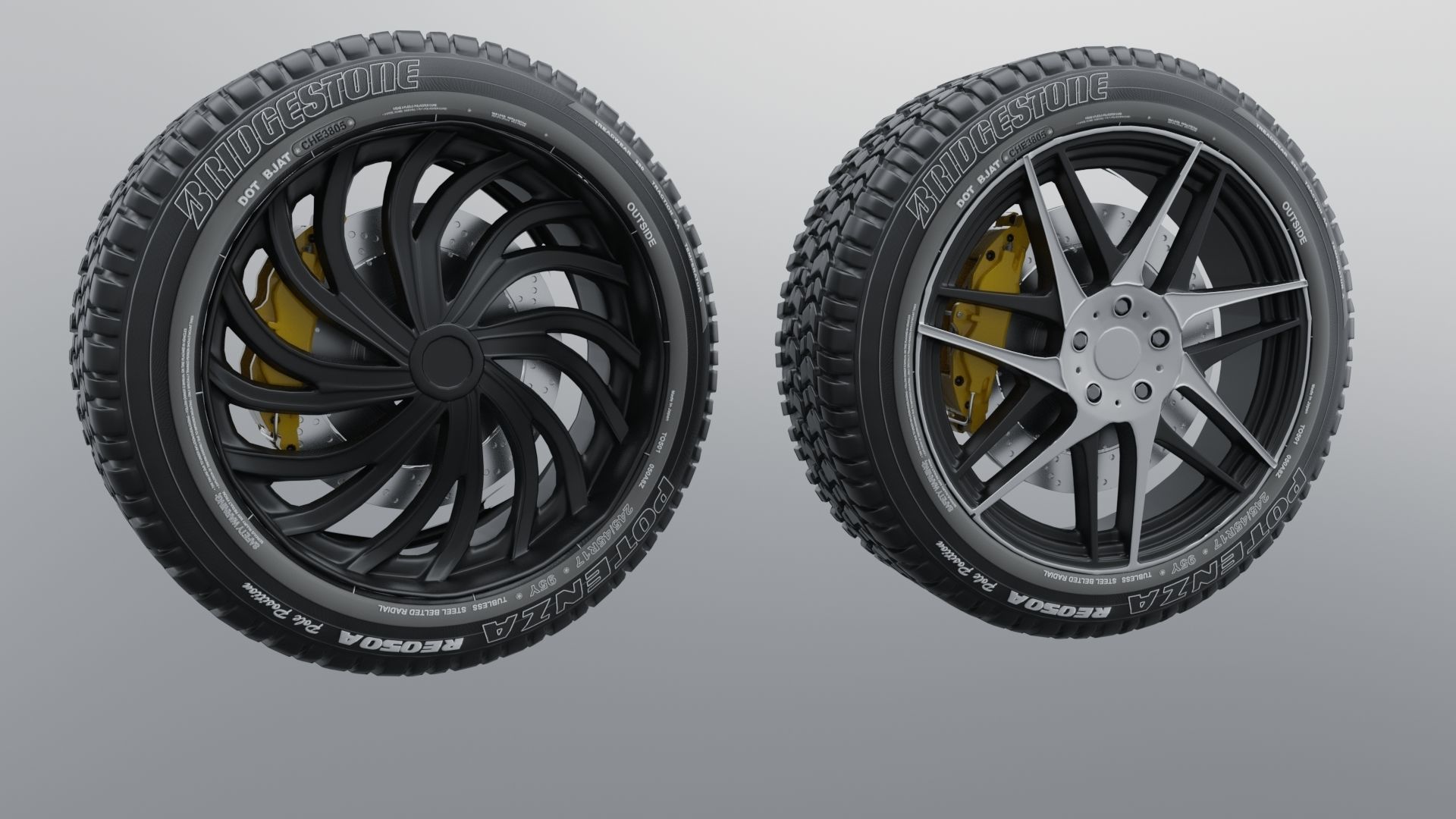 Modern sport car lowpoly 3d rims Low-poly 3D model_14