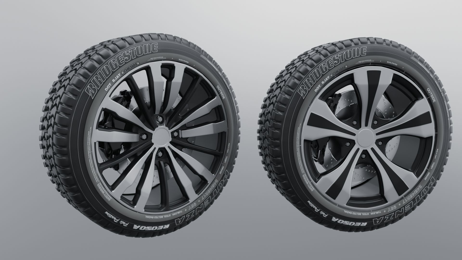 Modern sport car lowpoly 3d rims Low-poly 3D model_16