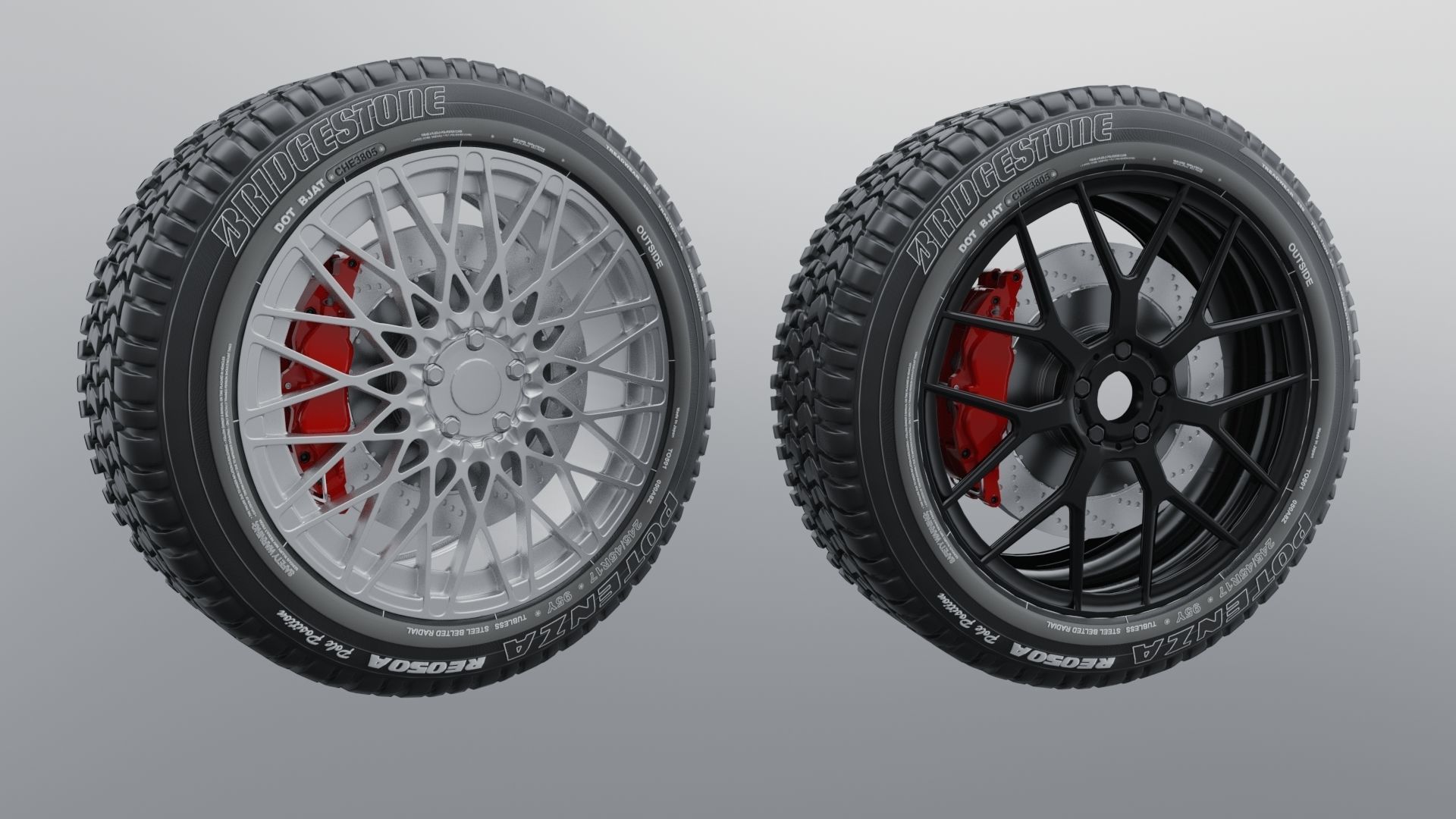 Modern sport car lowpoly 3d rims Low-poly 3D model_11