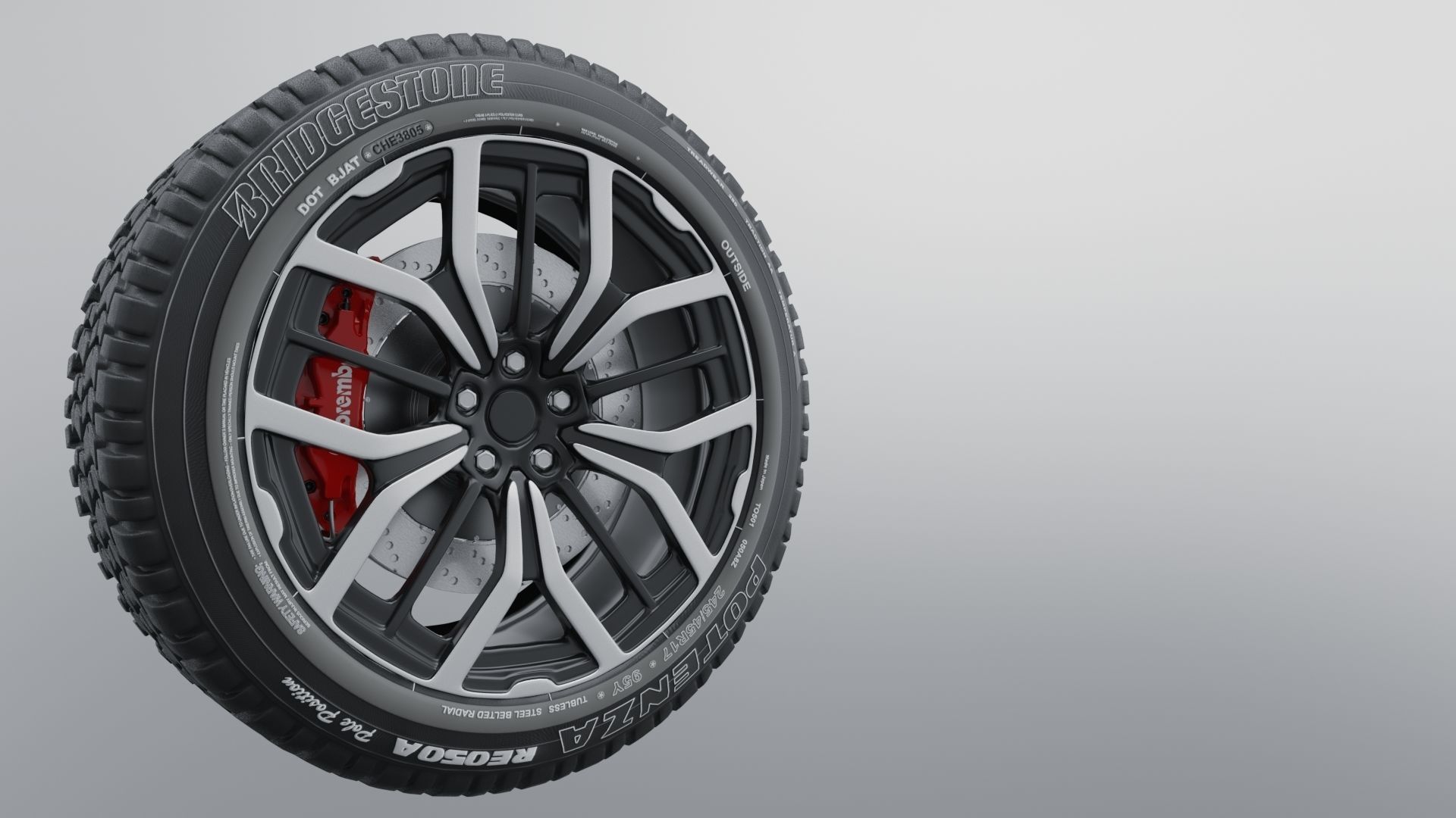 Modern sport car lowpoly 3d rims Low-poly 3D model_1