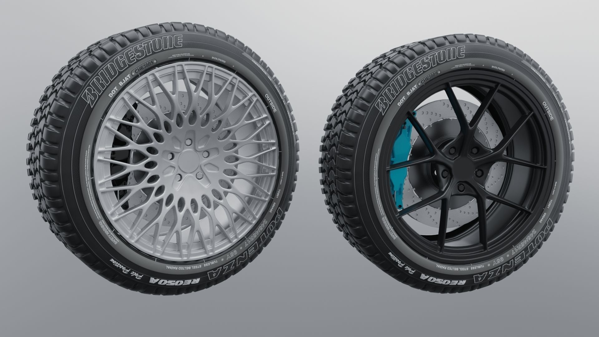 Modern sport car lowpoly 3d rims Low-poly 3D model_17
