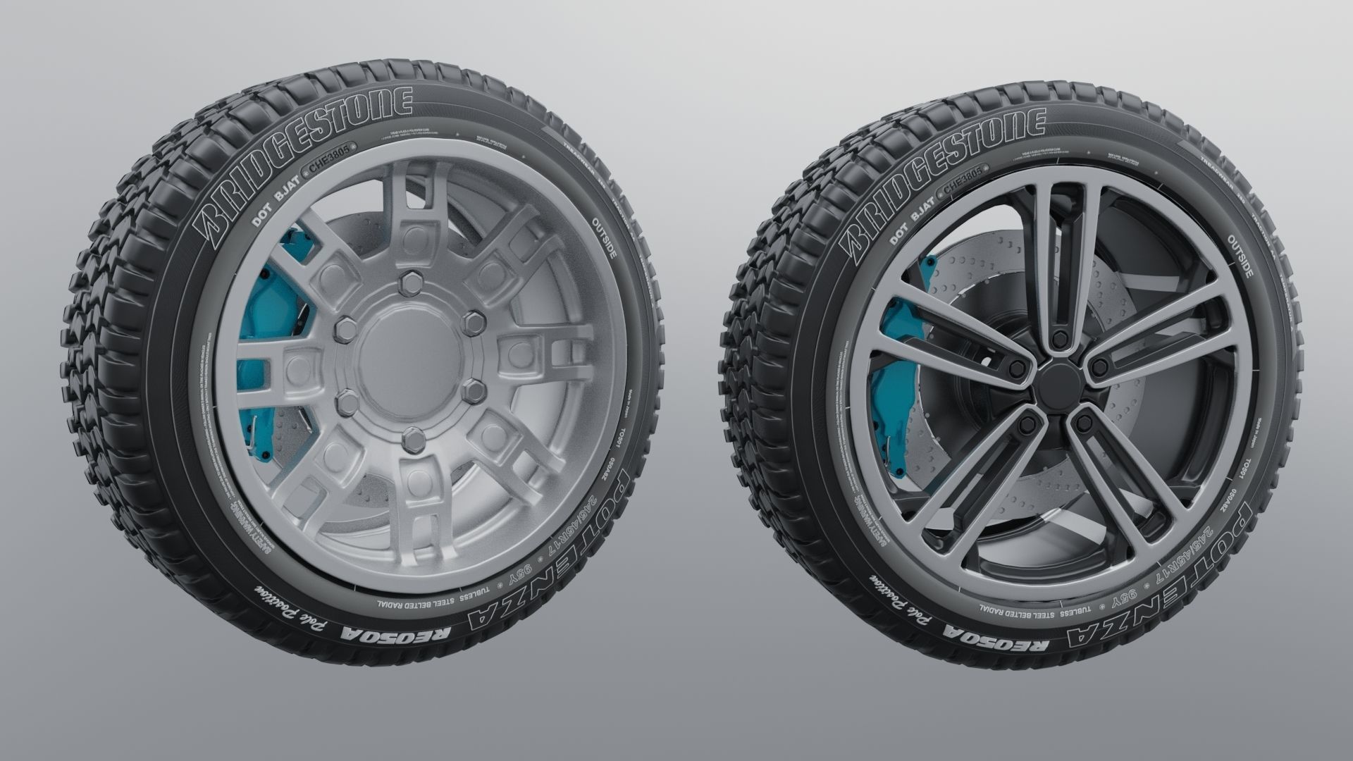Modern sport car lowpoly 3d rims Low-poly 3D model_10