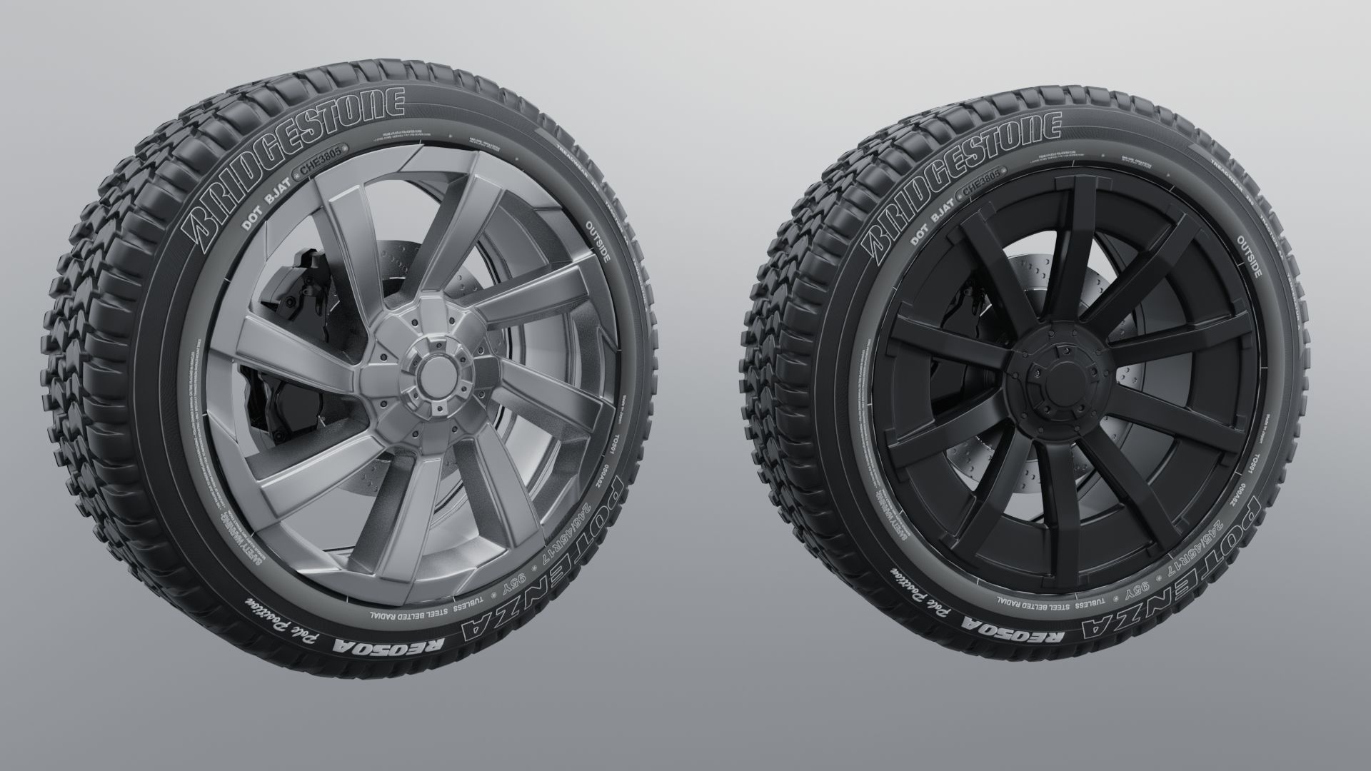 Modern sport car lowpoly 3d rims Low-poly 3D model_4
