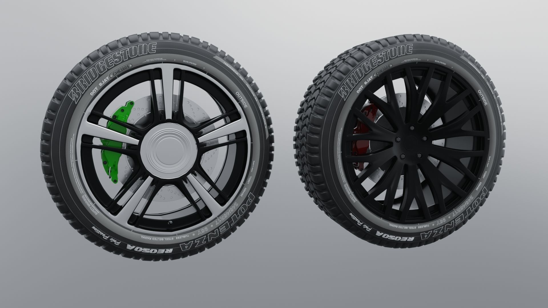 Modern sport car lowpoly 3d rims Low-poly 3D model_8