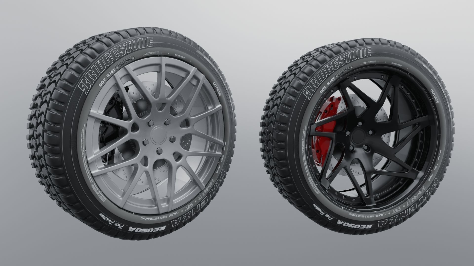 Modern sport car lowpoly 3d rims Low-poly 3D model_9