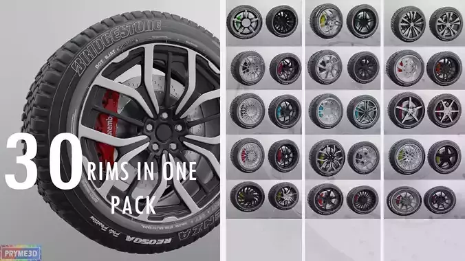 Modern sport car lowpoly 3d rims Low-poly 3D model