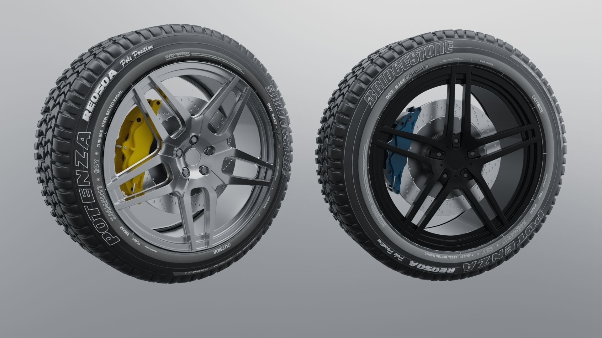 Modern sport car lowpoly 3d rims Low-poly 3D model_6