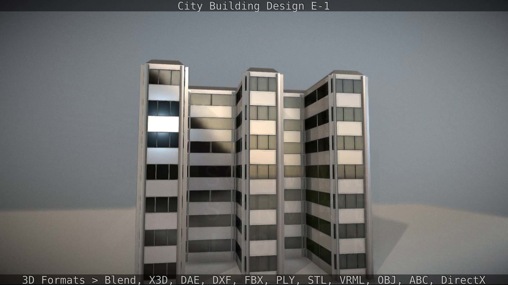 City Building Design E-1 Low-poly 3D model_38
