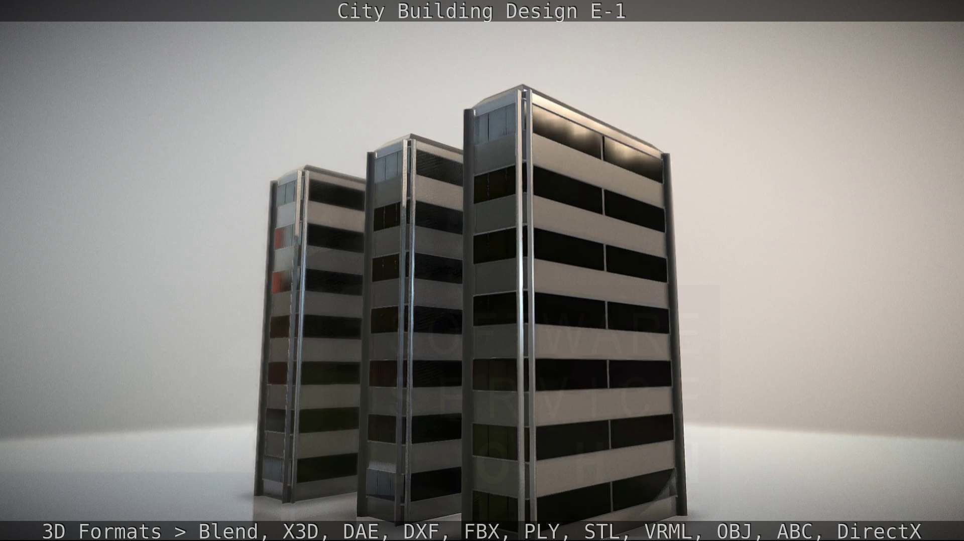 City Building Design E-1 Low-poly 3D model_62