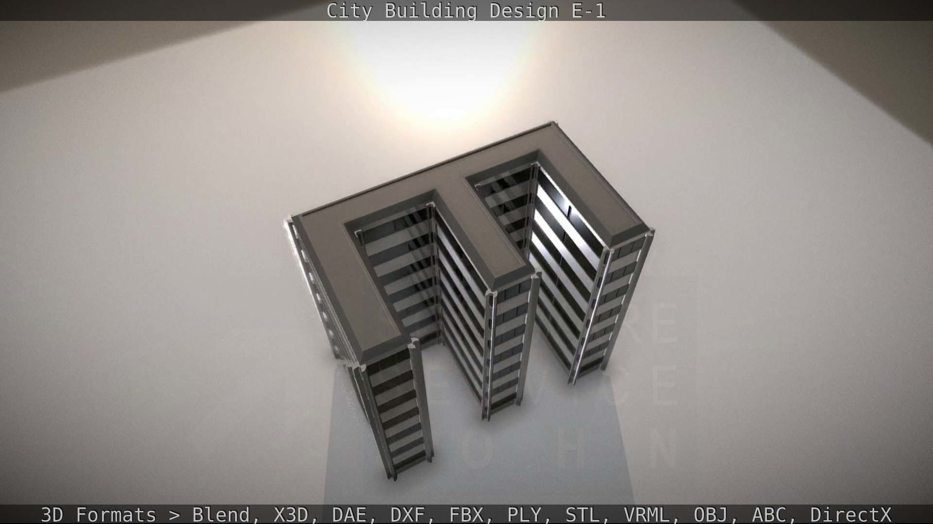 City Building Design E-1 Low-poly 3D model_16