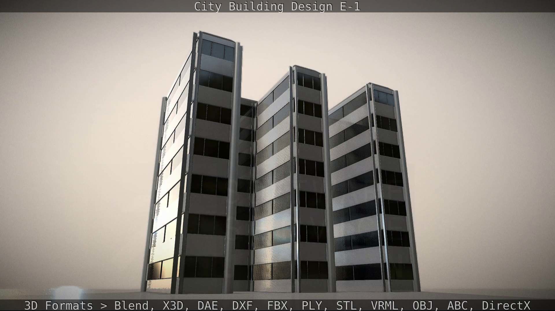 City Building Design E-1 Low-poly 3D model_81
