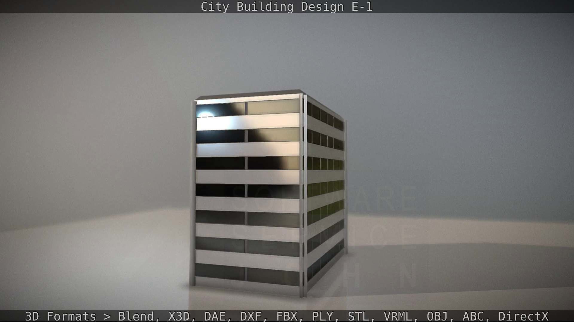 City Building Design E-1 Low-poly 3D model_11