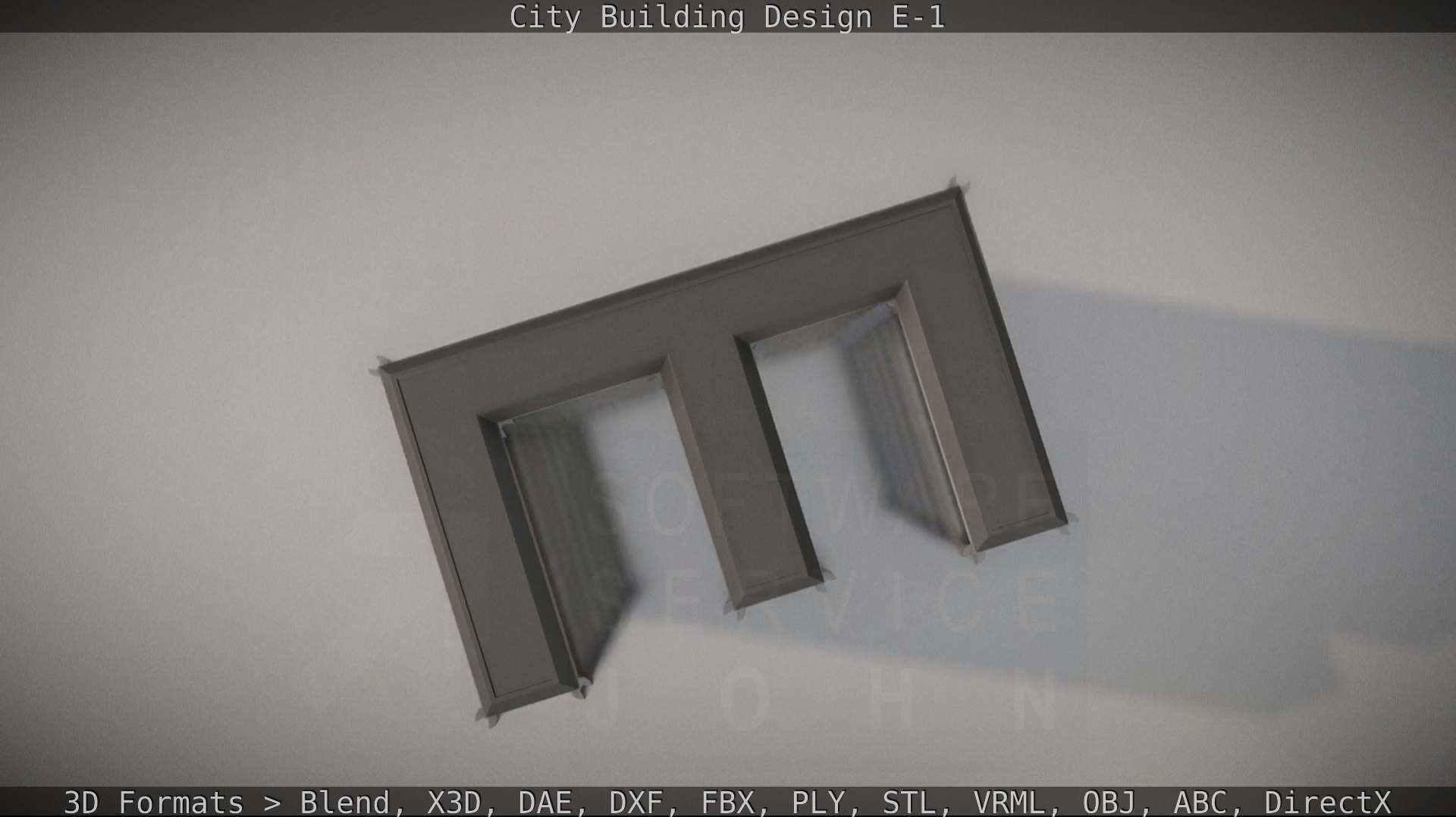 City Building Design E-1 Low-poly 3D model_25