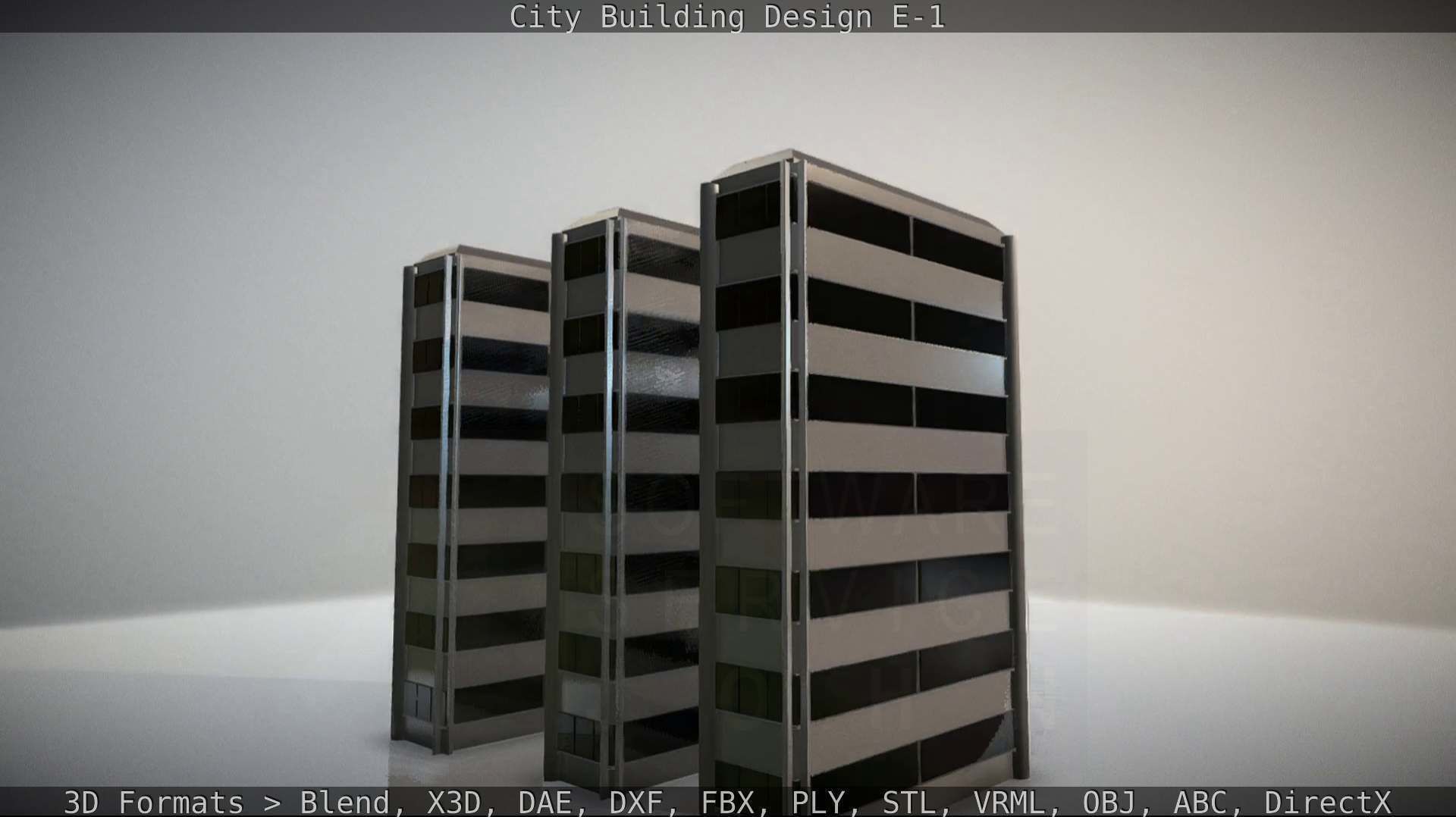 City Building Design E-1 Low-poly 3D model_44