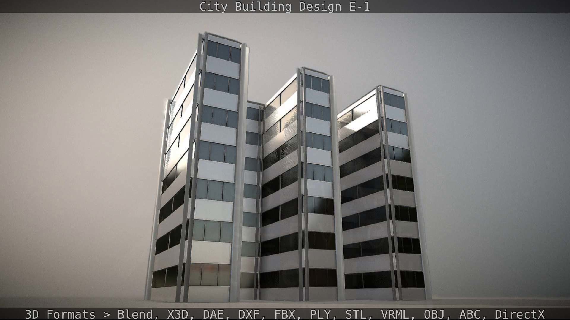 City Building Design E-1 Low-poly 3D model_84