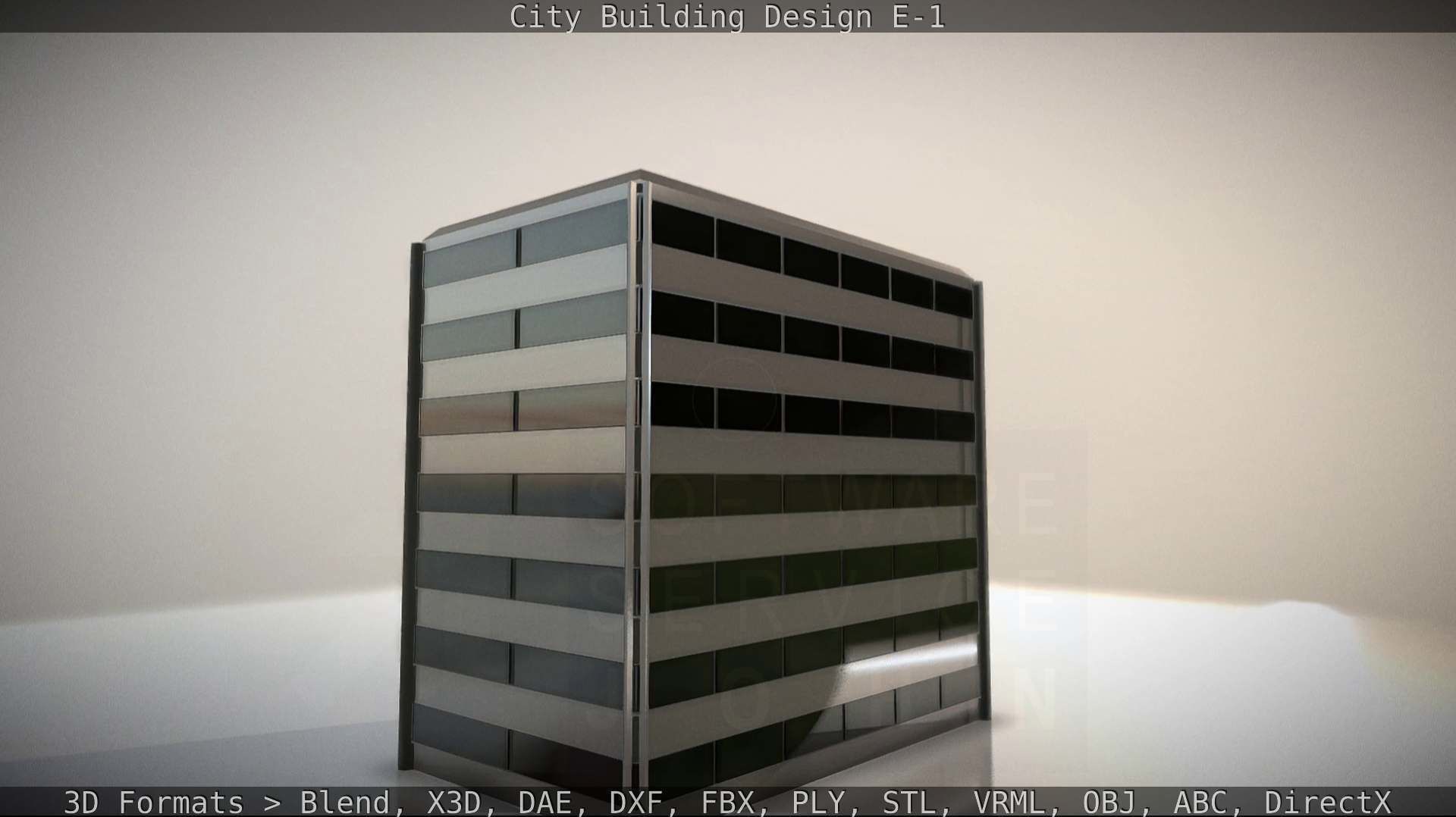City Building Design E-1 Low-poly 3D model_54