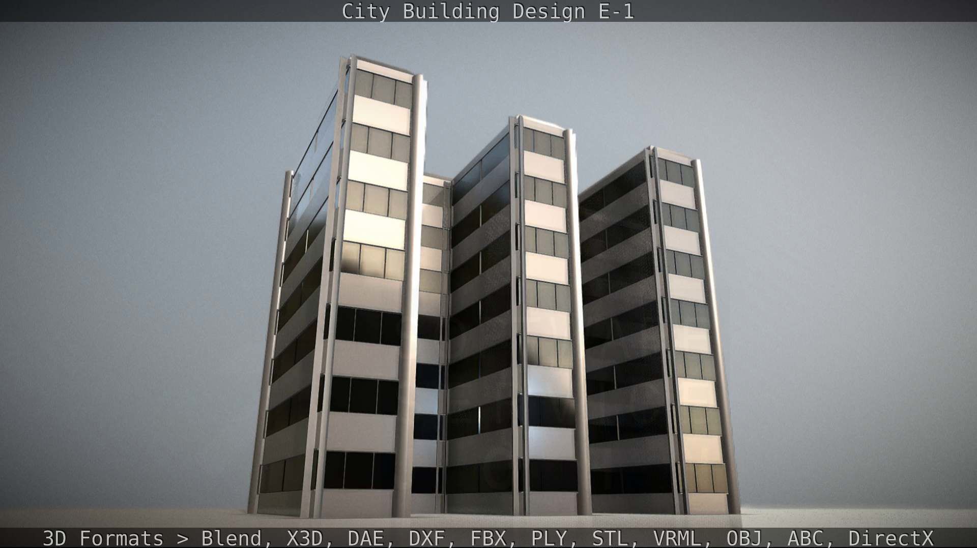 City Building Design E-1 Low-poly 3D model_88