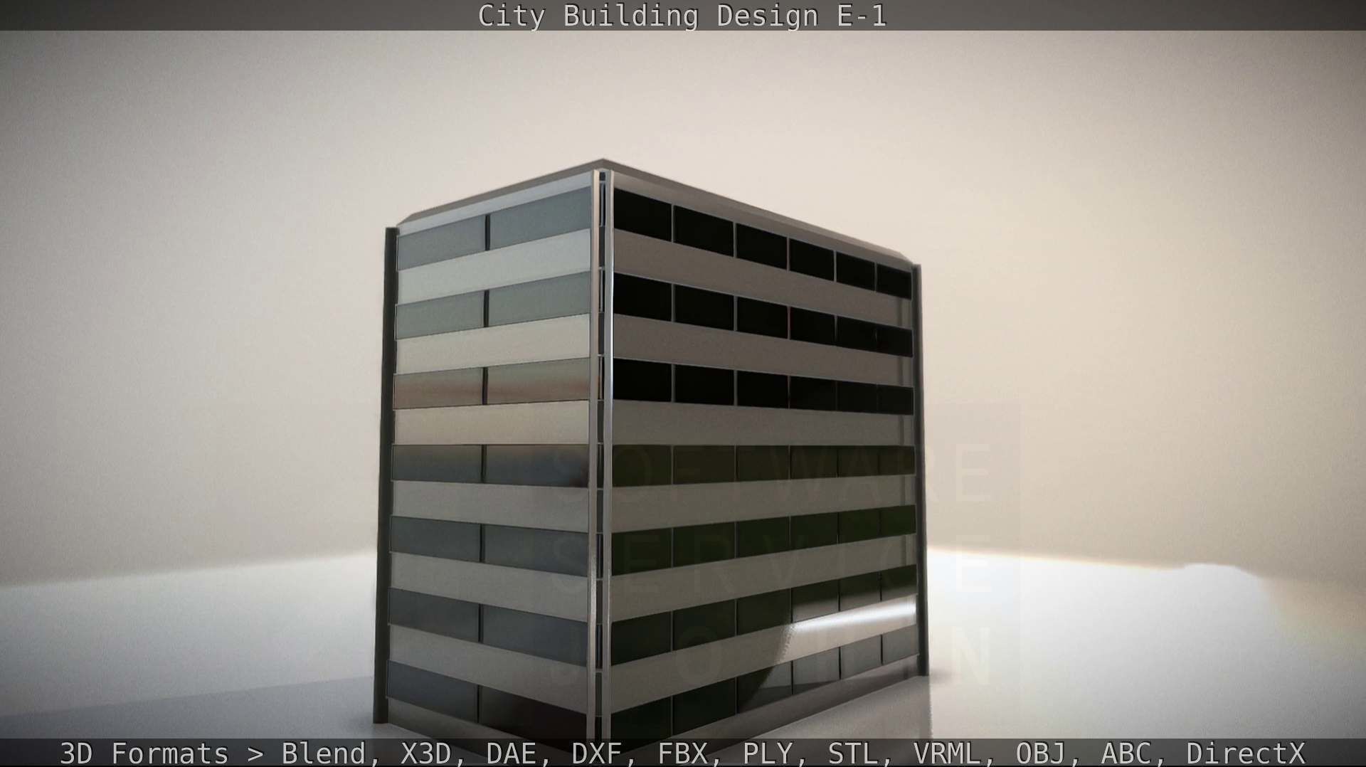 City Building Design E-1 Low-poly 3D model_57