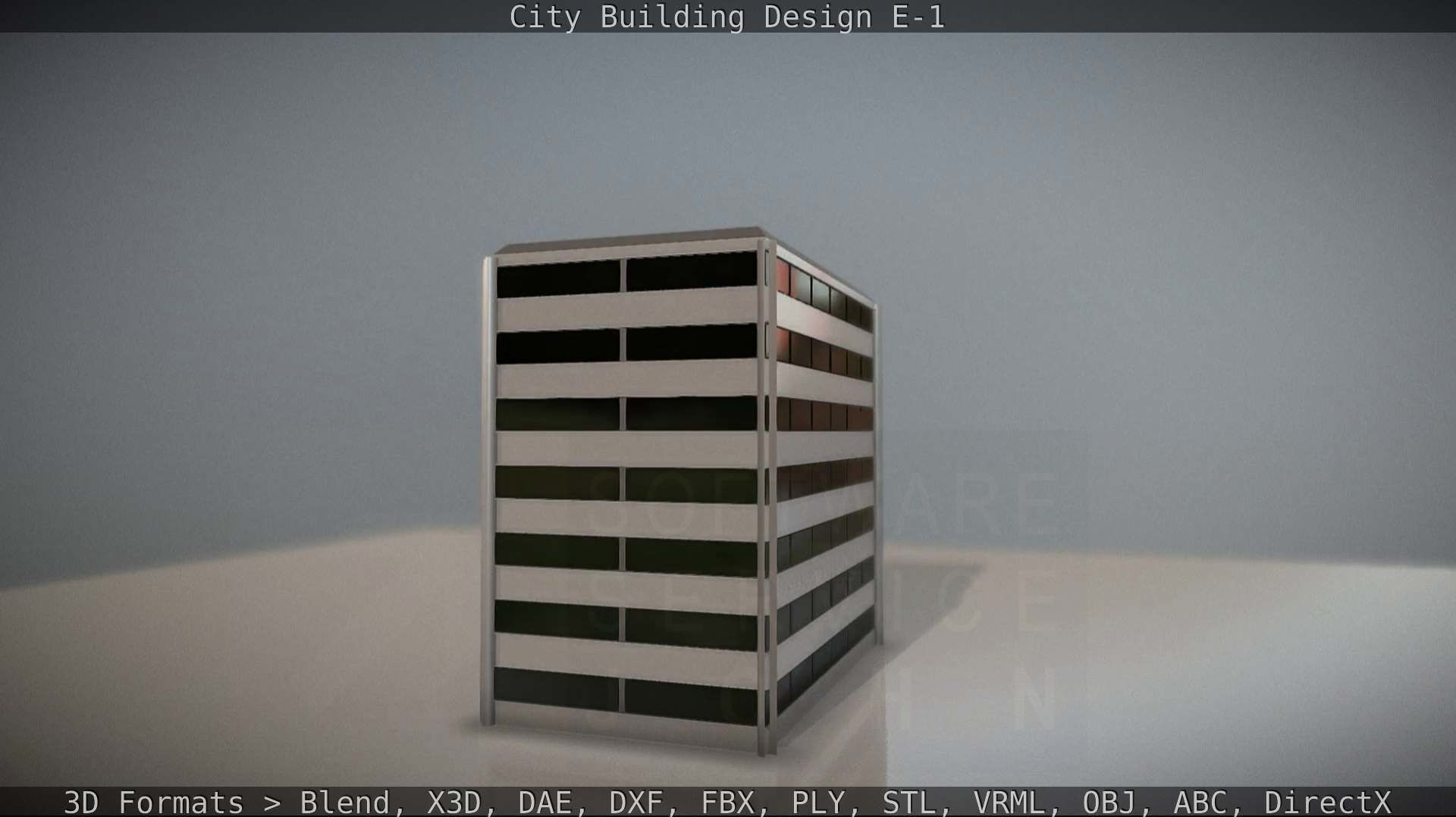 City Building Design E-1 Low-poly 3D model_8