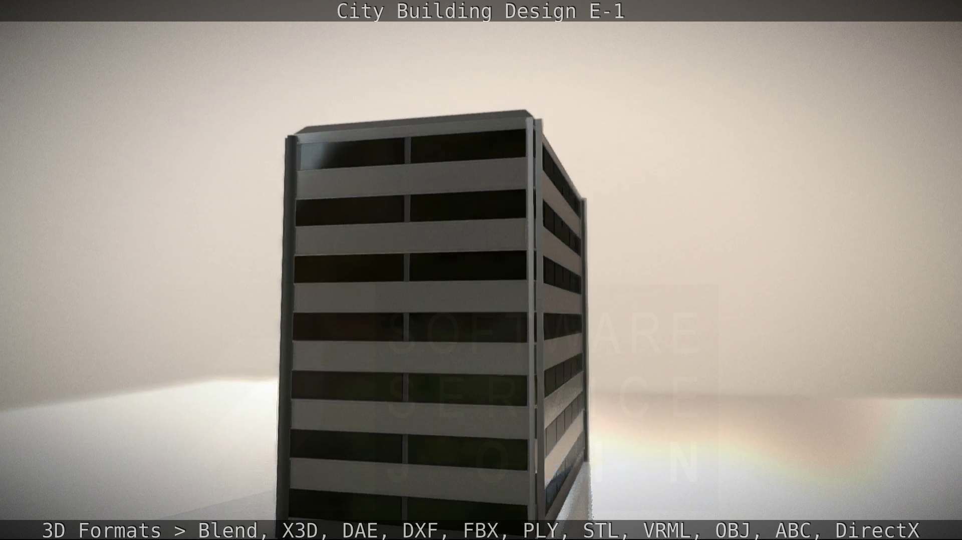 City Building Design E-1 Low-poly 3D model_59