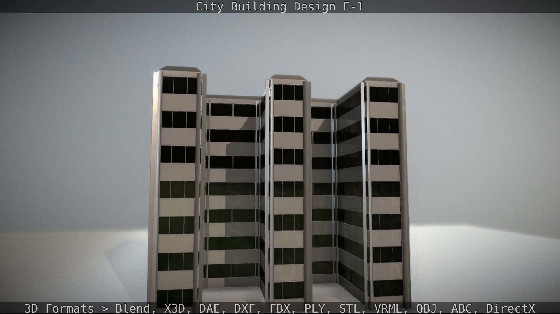 City Building Design E-1 Low-poly 3D model_42