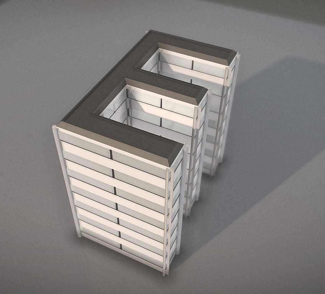 City Building Design E-1 Low-poly 3D model_5