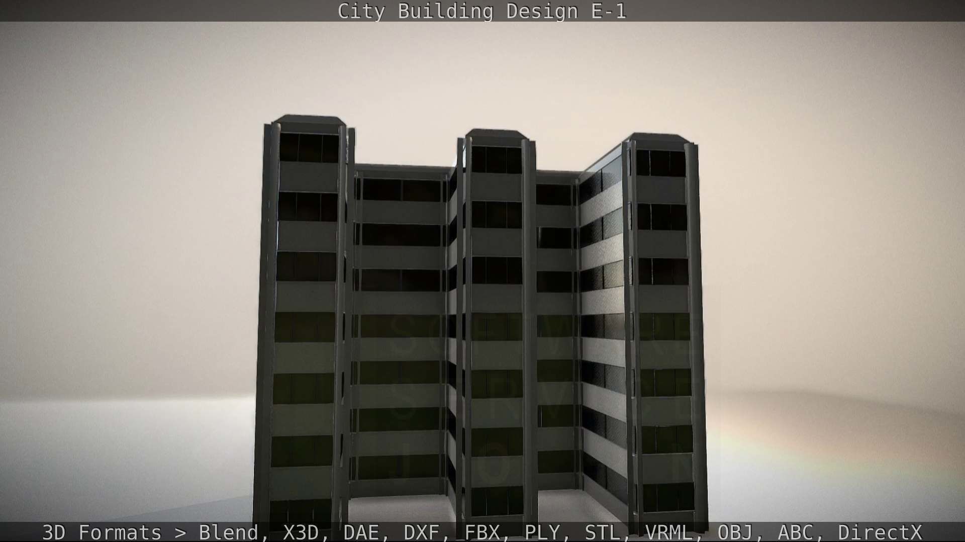 City Building Design E-1 Low-poly 3D model_41