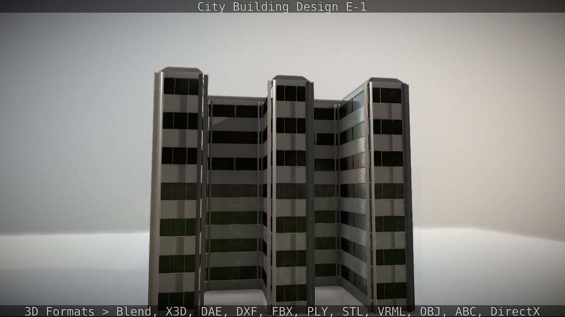 City Building Design E-1 Low-poly 3D model_43