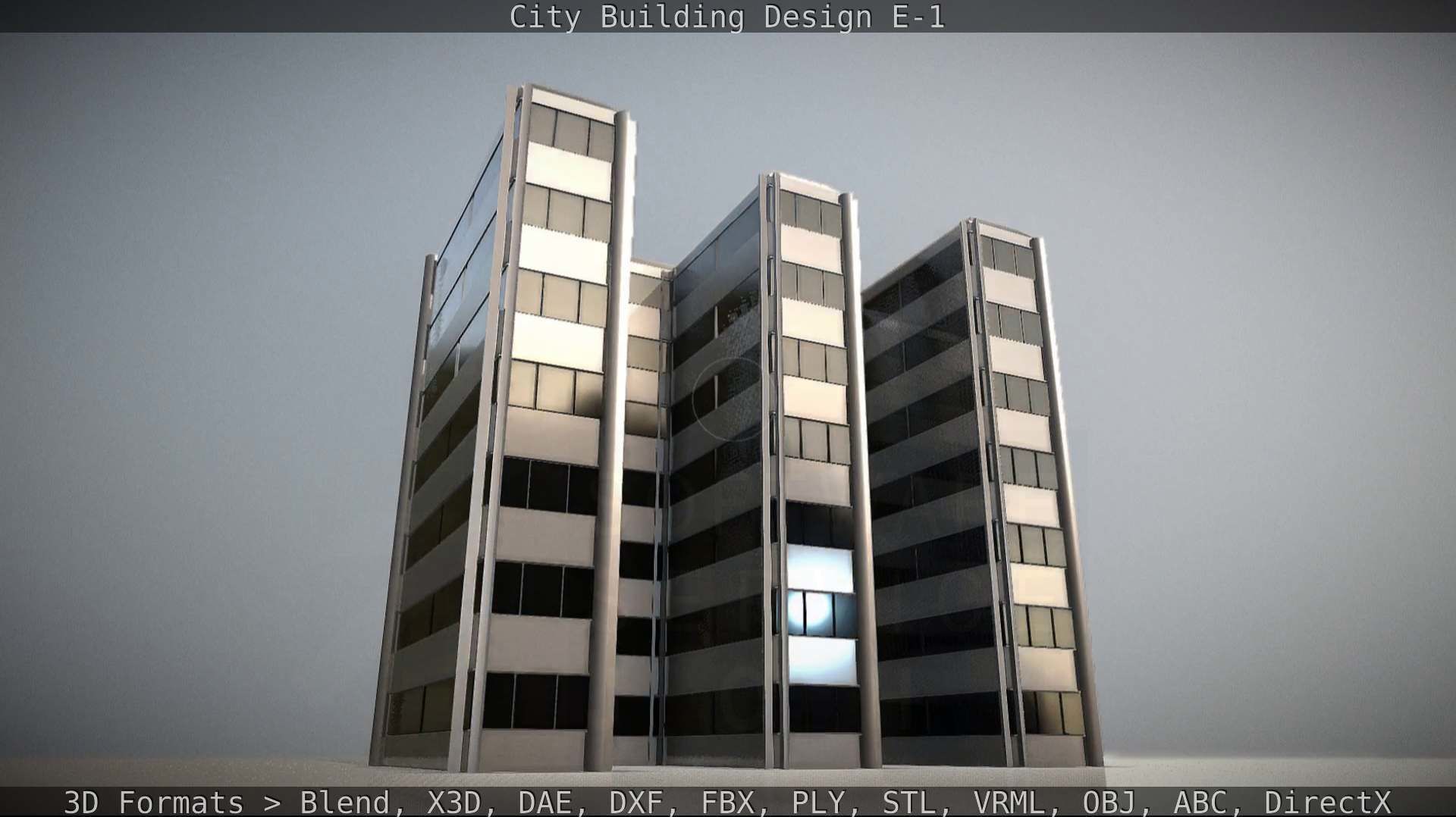 City Building Design E-1 Low-poly 3D model_83