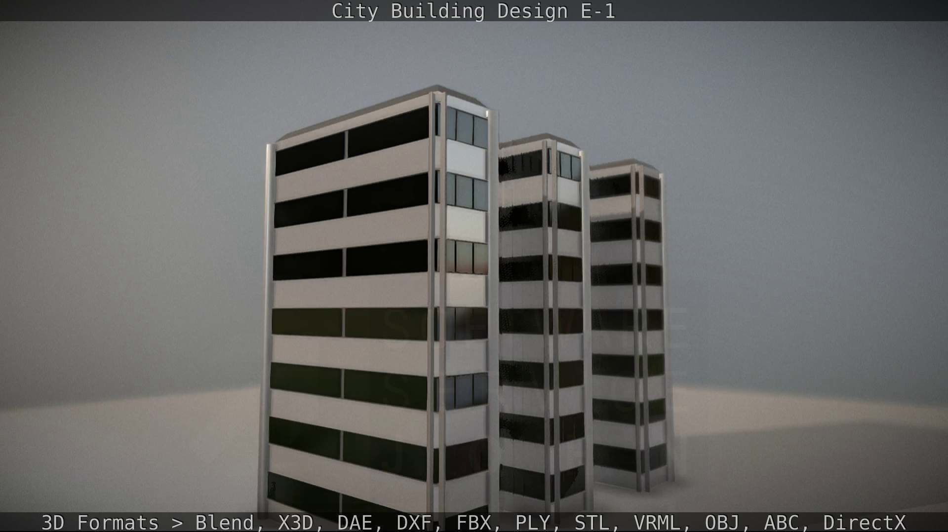 City Building Design E-1 Low-poly 3D model_37