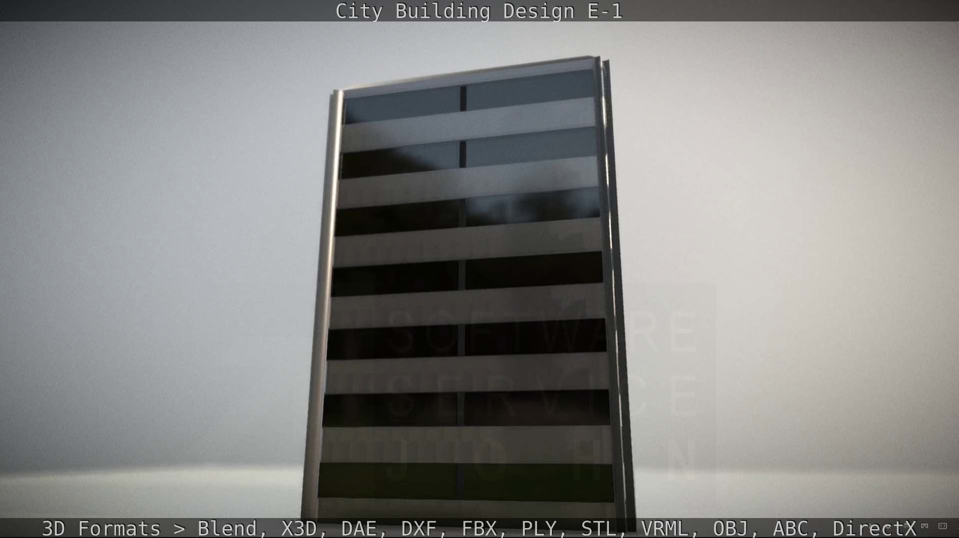 City Building Design E-1 Low-poly 3D model_96