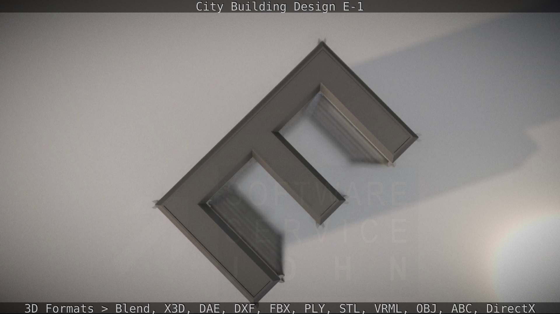 City Building Design E-1 Low-poly 3D model_26