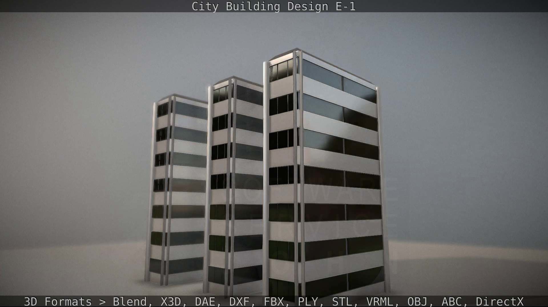 City Building Design E-1 Low-poly 3D model_65