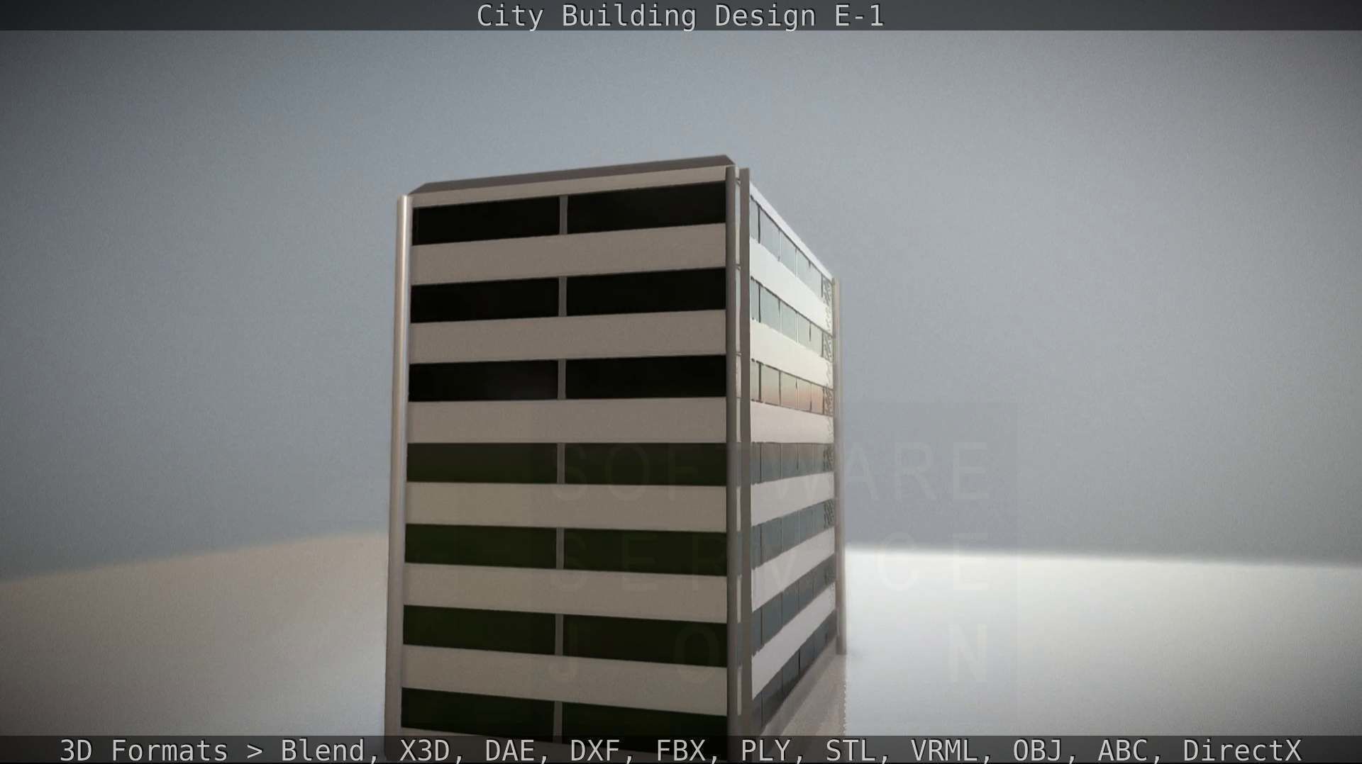 City Building Design E-1 Low-poly 3D model_47
