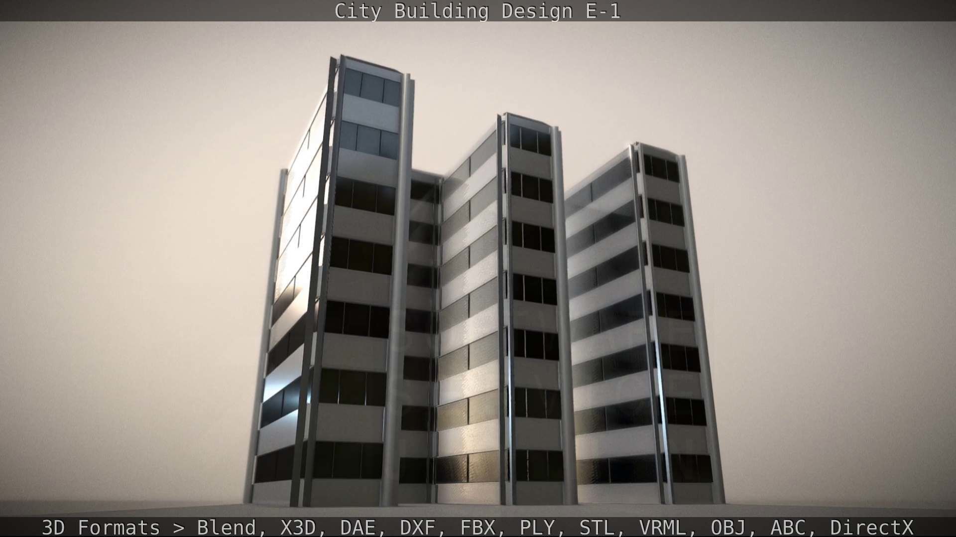City Building Design E-1 Low-poly 3D model_77