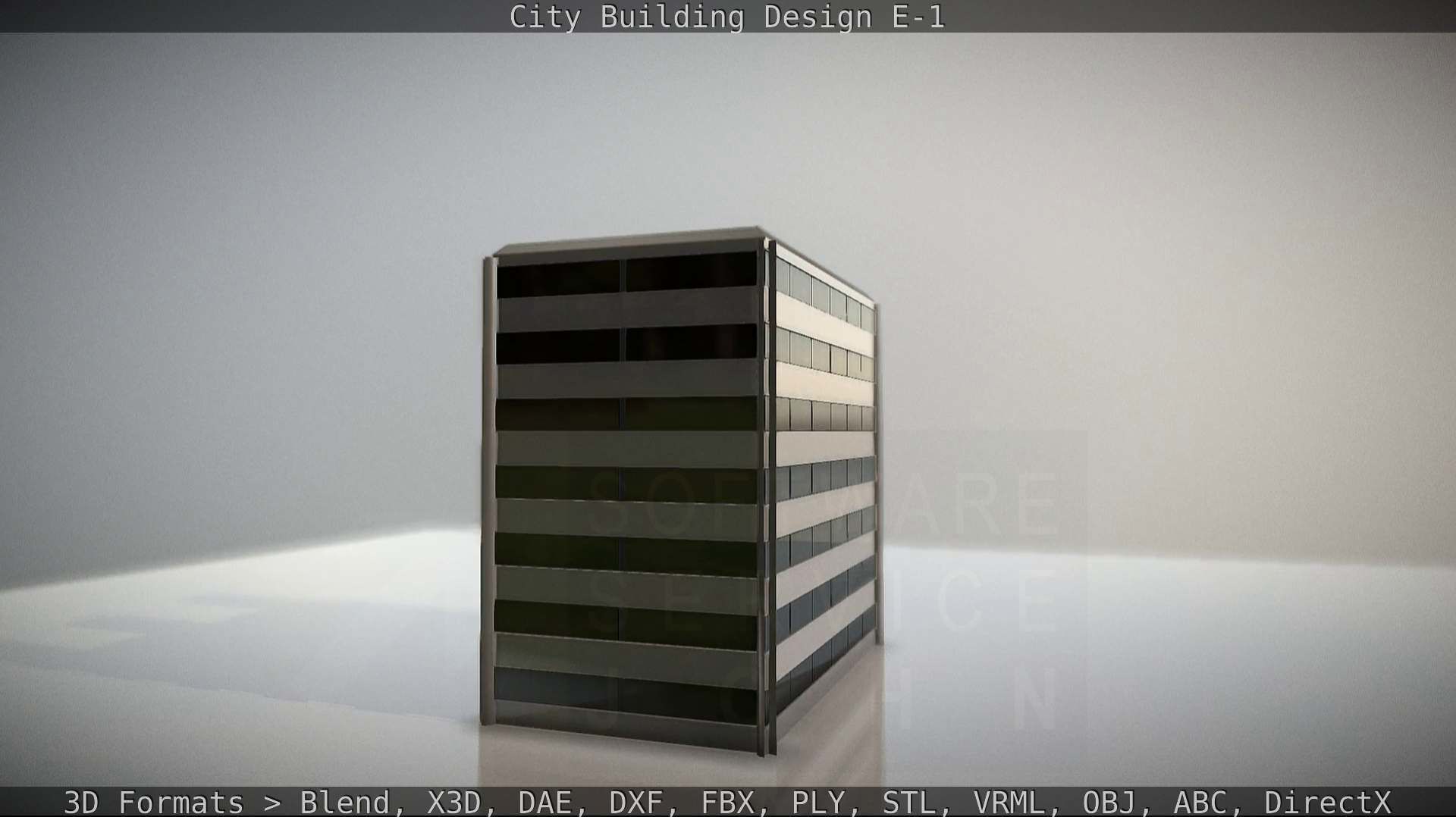 City Building Design E-1 Low-poly 3D model_9