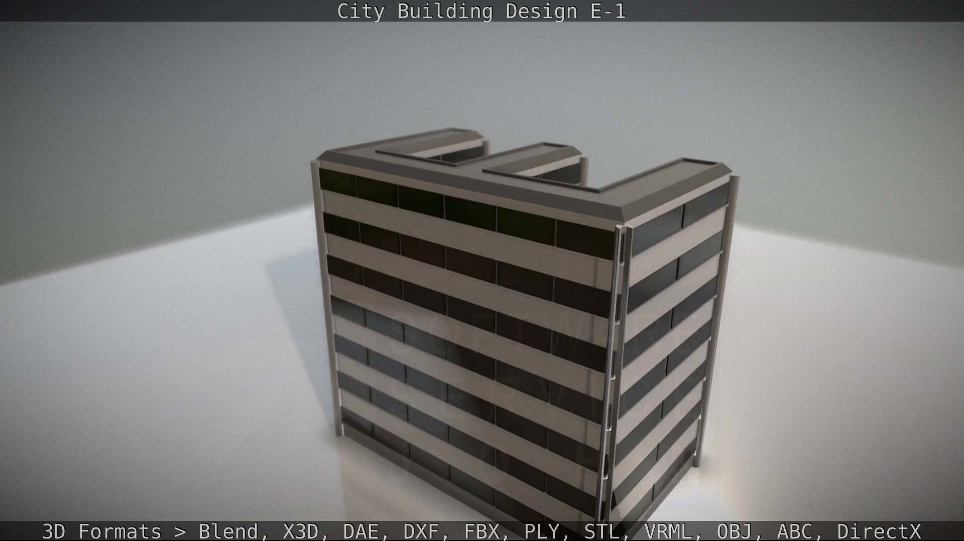 City Building Design E-1 Low-poly 3D model_31
