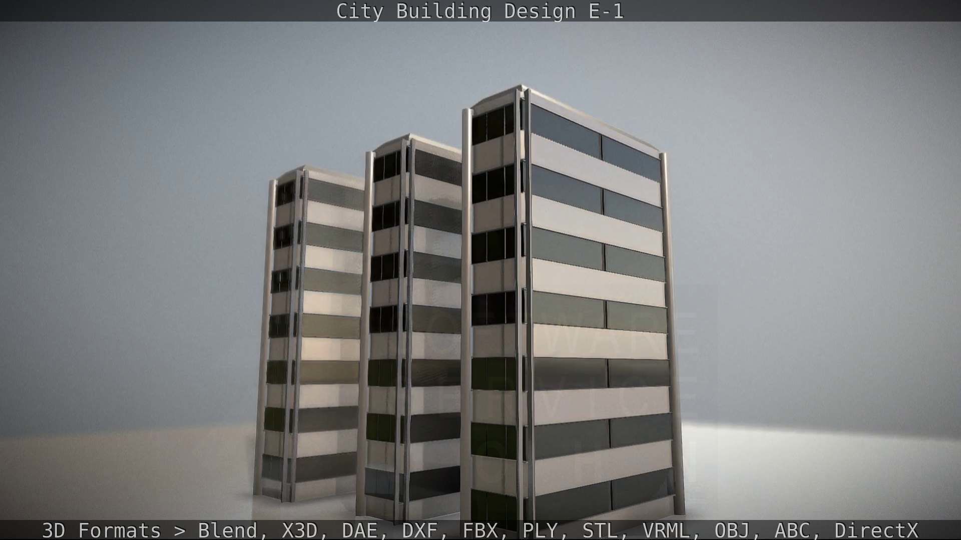 City Building Design E-1 Low-poly 3D model_64