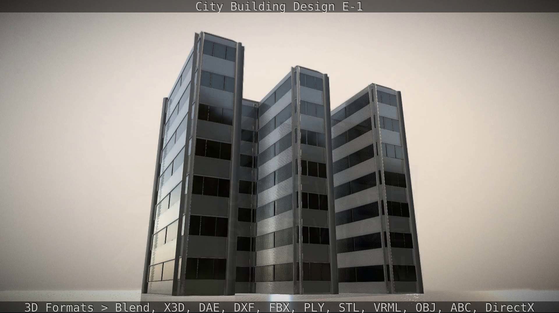 City Building Design E-1 Low-poly 3D model_86
