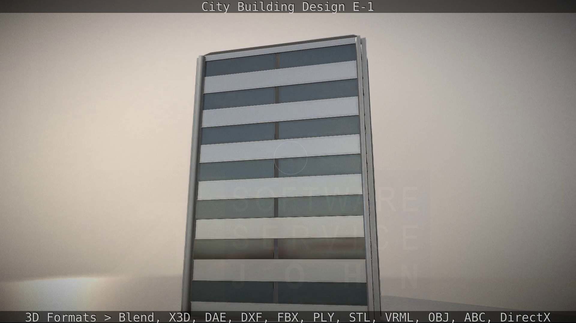 City Building Design E-1 Low-poly 3D model_98