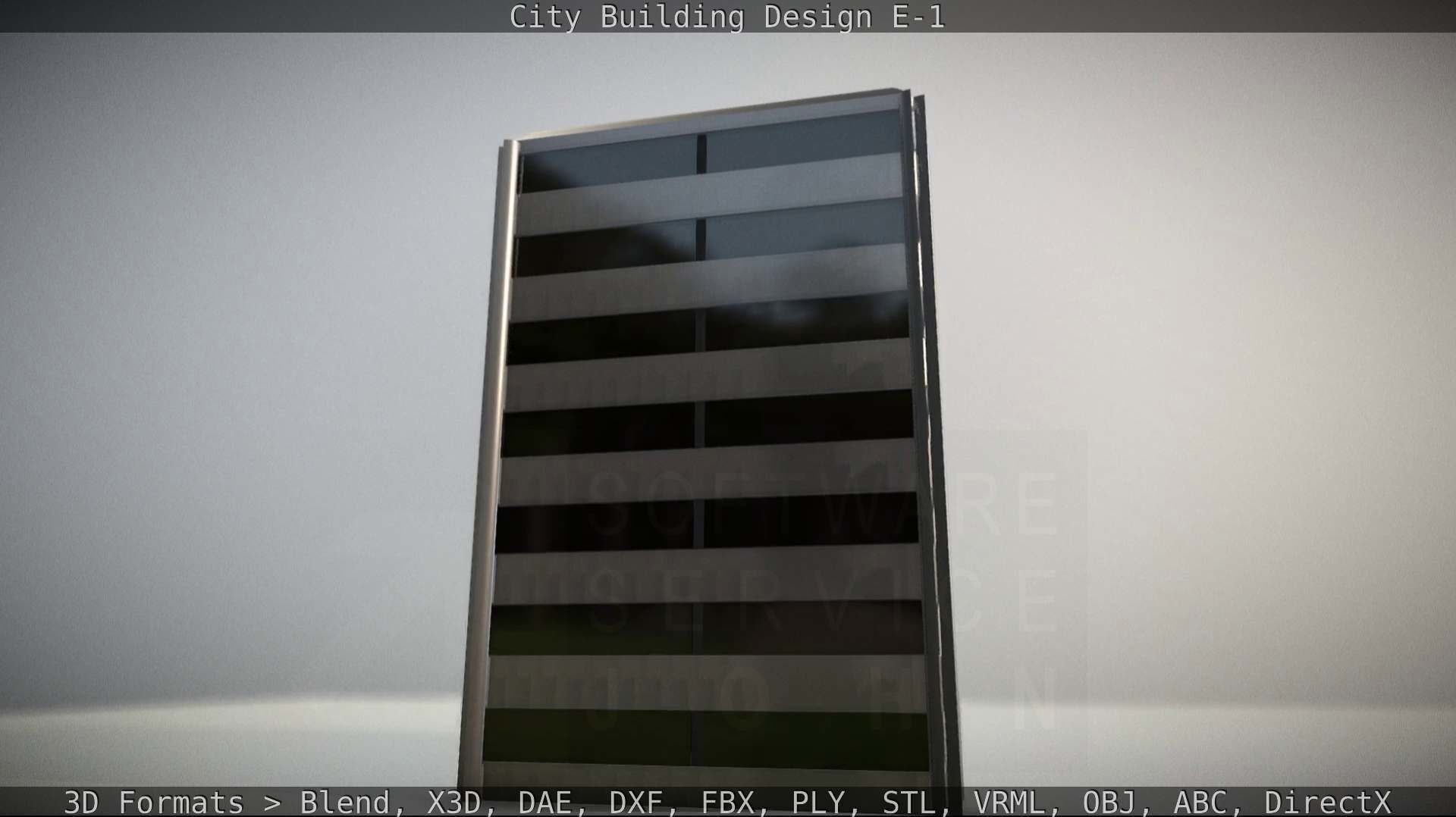 City Building Design E-1 Low-poly 3D model_95
