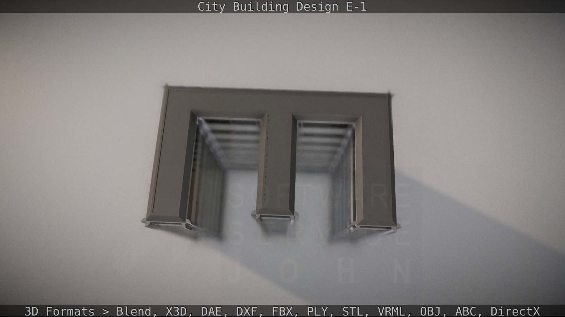 City Building Design E-1 Low-poly 3D model_23