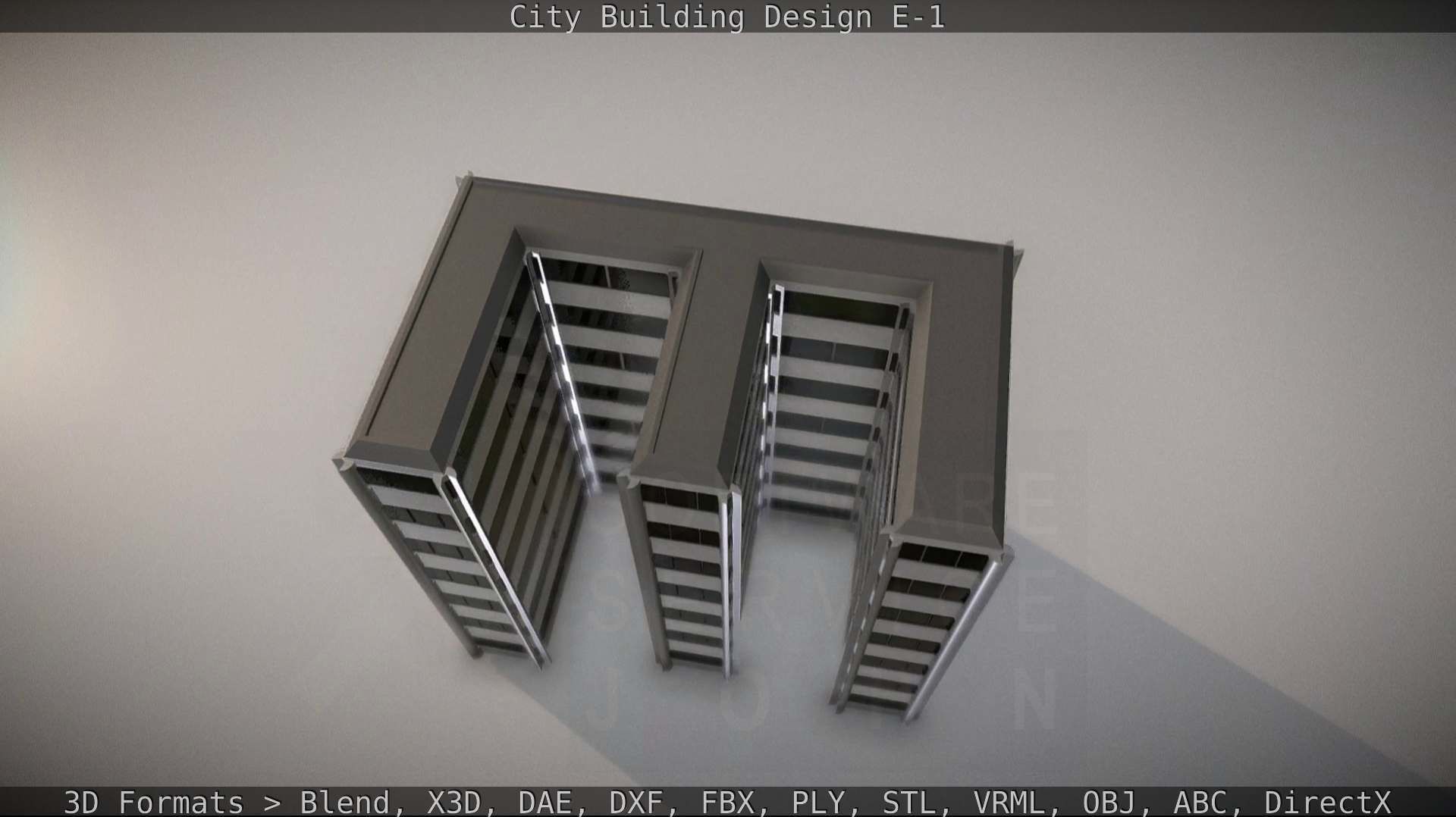 City Building Design E-1 Low-poly 3D model_24