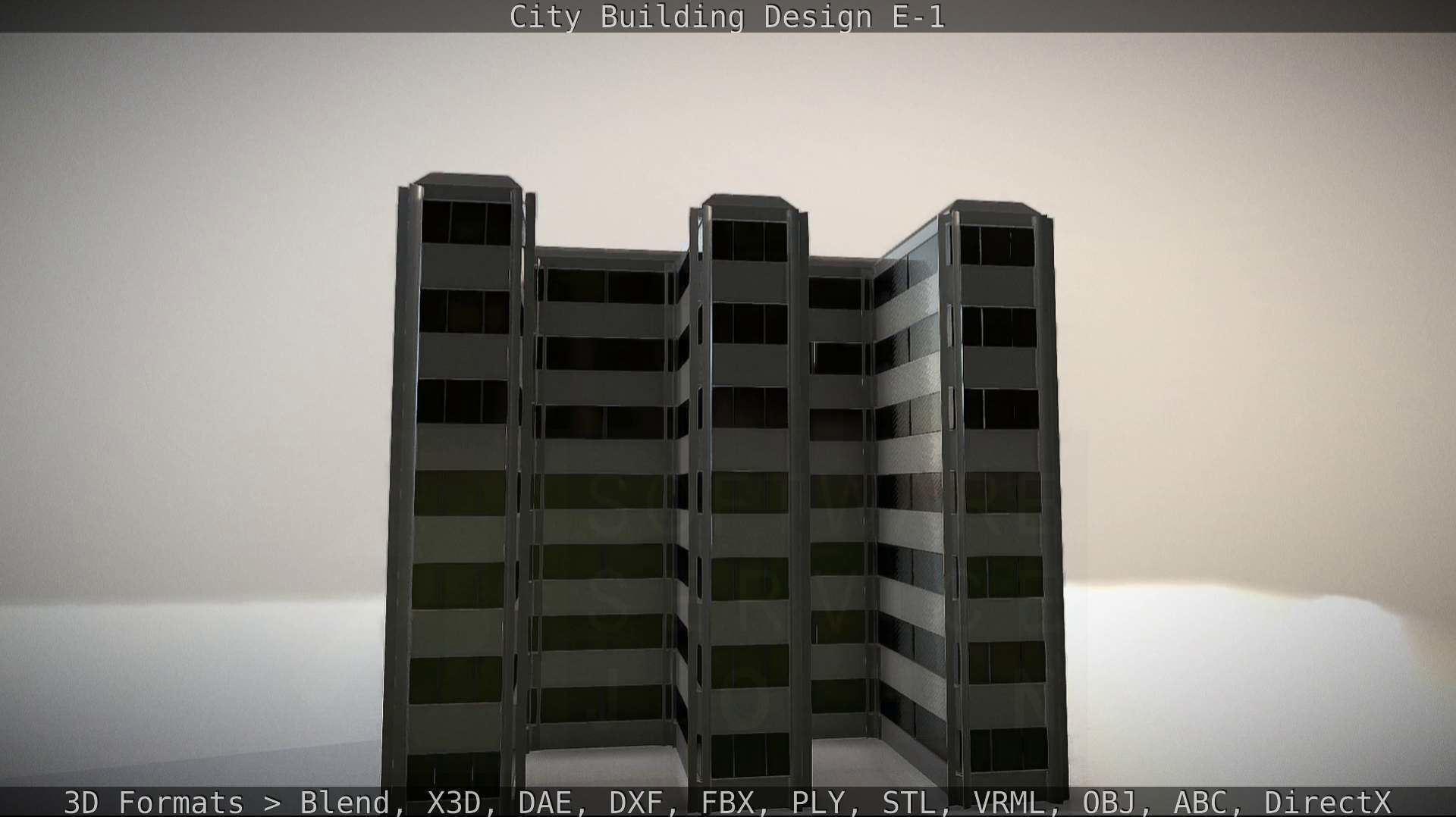 City Building Design E-1 Low-poly 3D model_40