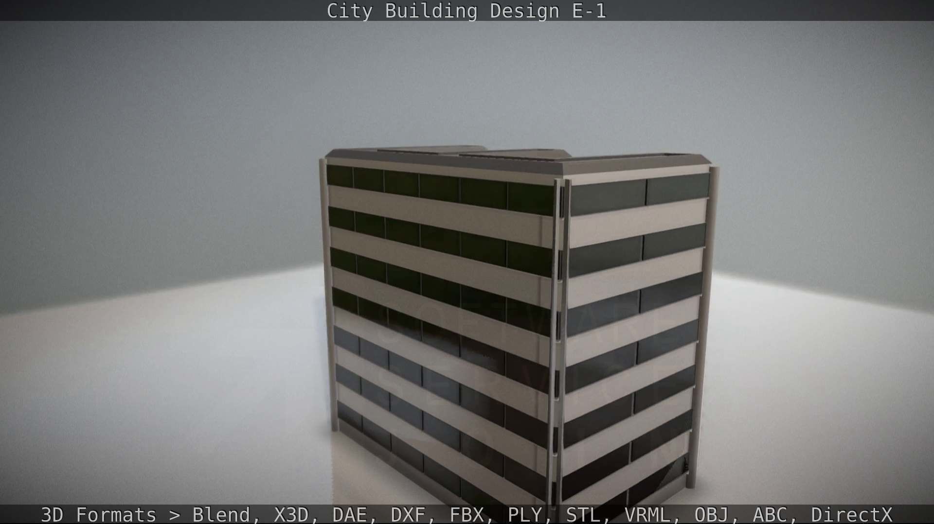 City Building Design E-1 Low-poly 3D model_34