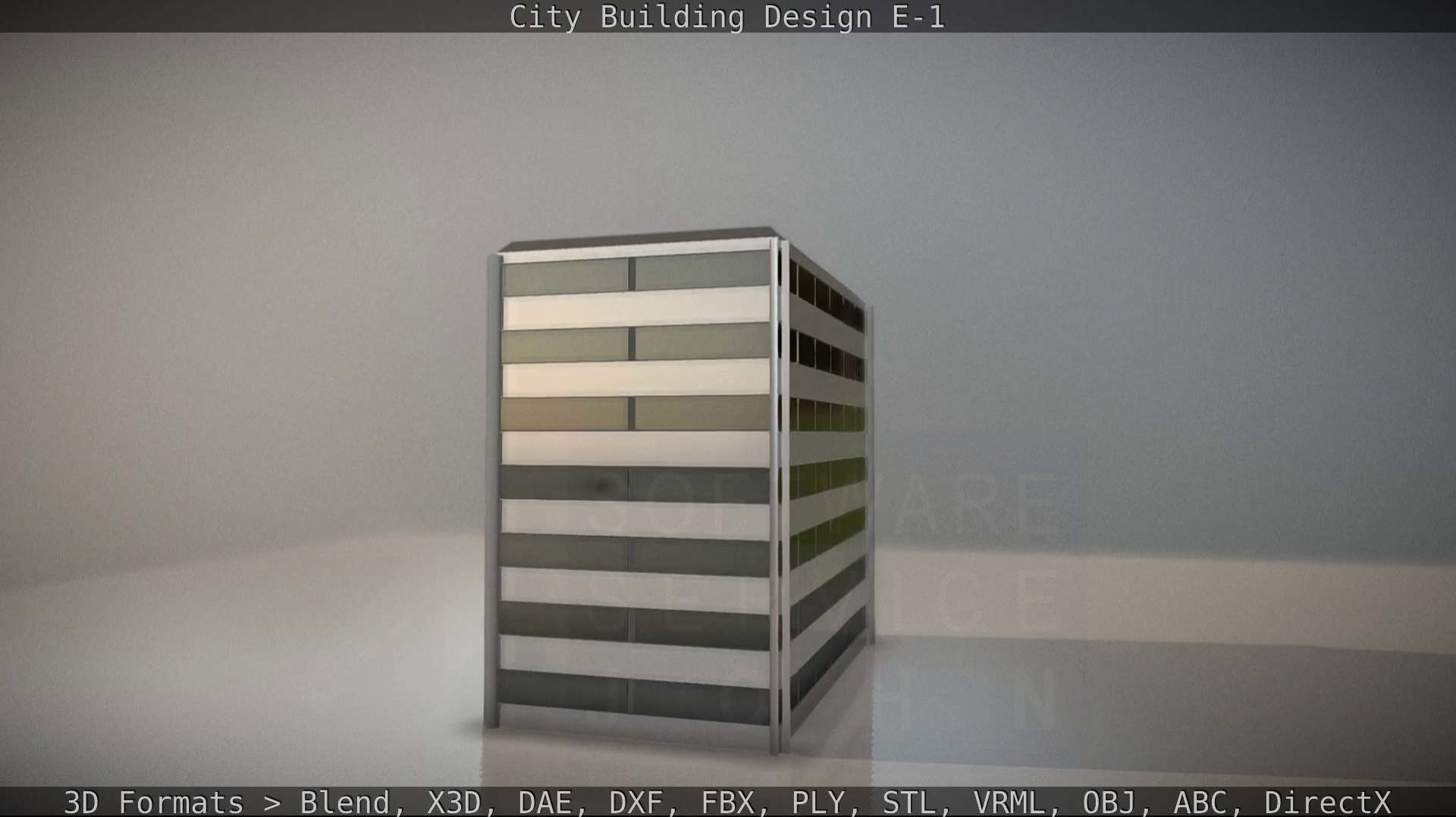 City Building Design E-1 Low-poly 3D model_14