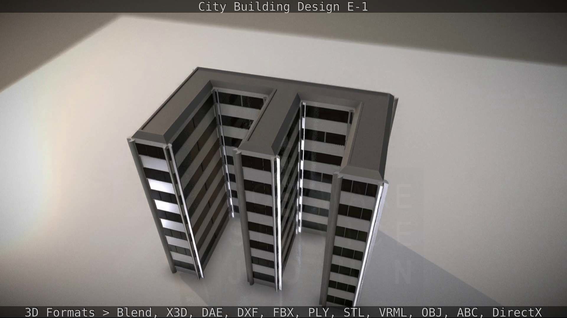 City Building Design E-1 Low-poly 3D model_22