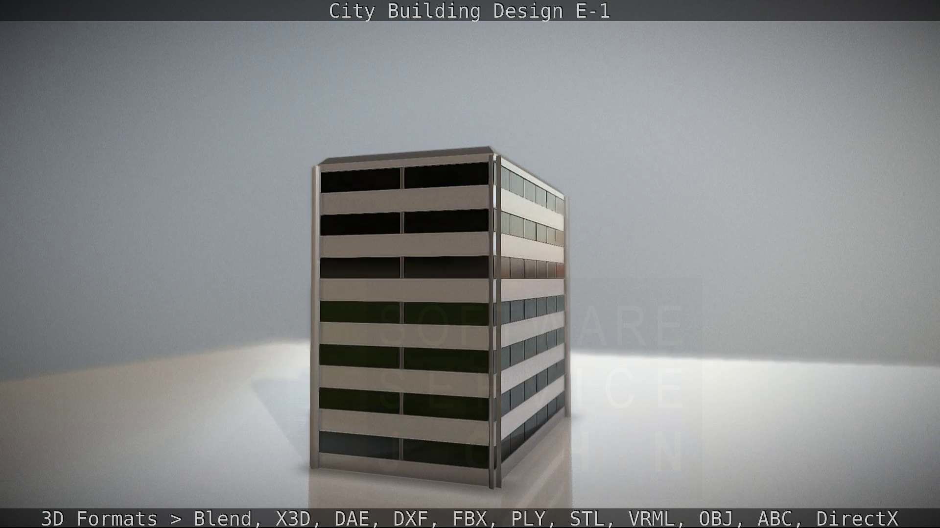 City Building Design E-1 Low-poly 3D model_10
