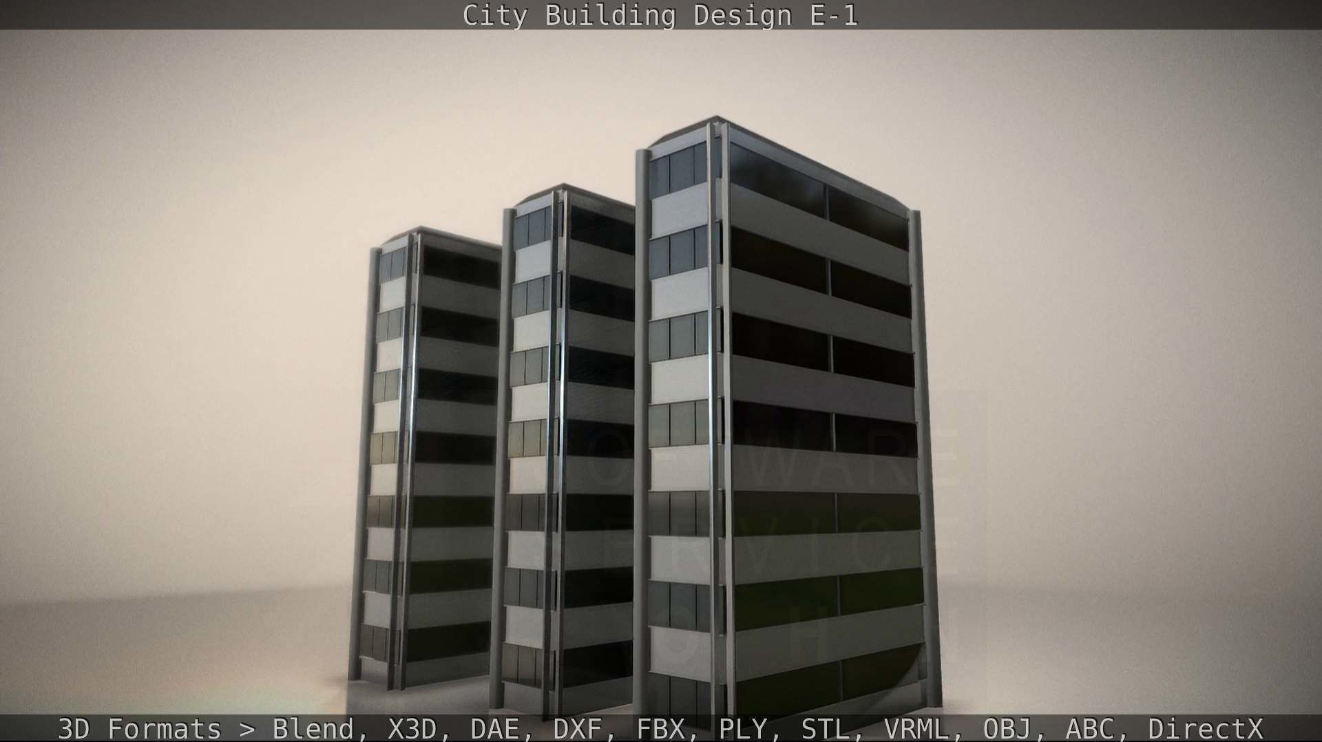 City Building Design E-1 Low-poly 3D model_71